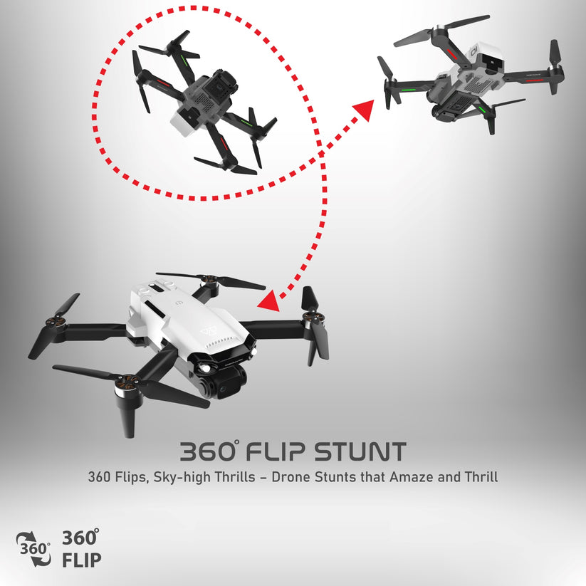 FalconEdge PRO Drone 1080 WHITE | BRUSHLESS Motor | WiFi HD 1080P + 720 P FPV Dual Camera Drone