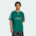 Adidas Originals Green Retro Striped Jersey Tee for Men