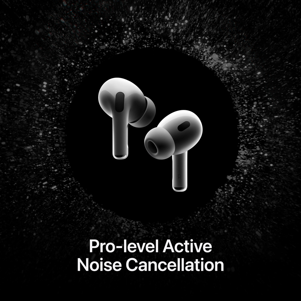 AirPods Pro (2nd Generation-USB C) TWS Earbuds with Active Noise Cancellation (IP54 Water Resistant, MagSafe Case, White)