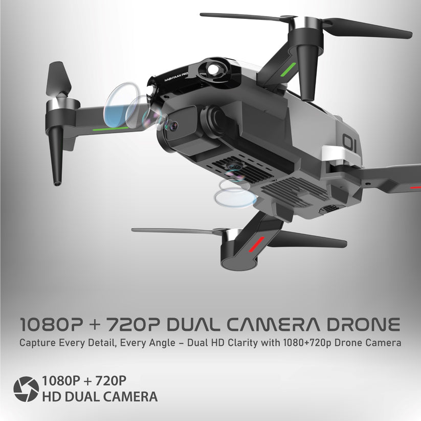 FalconEdge PRO Drone 1080 WHITE | BRUSHLESS Motor | WiFi HD 1080P + 720 P FPV Dual Camera Drone
